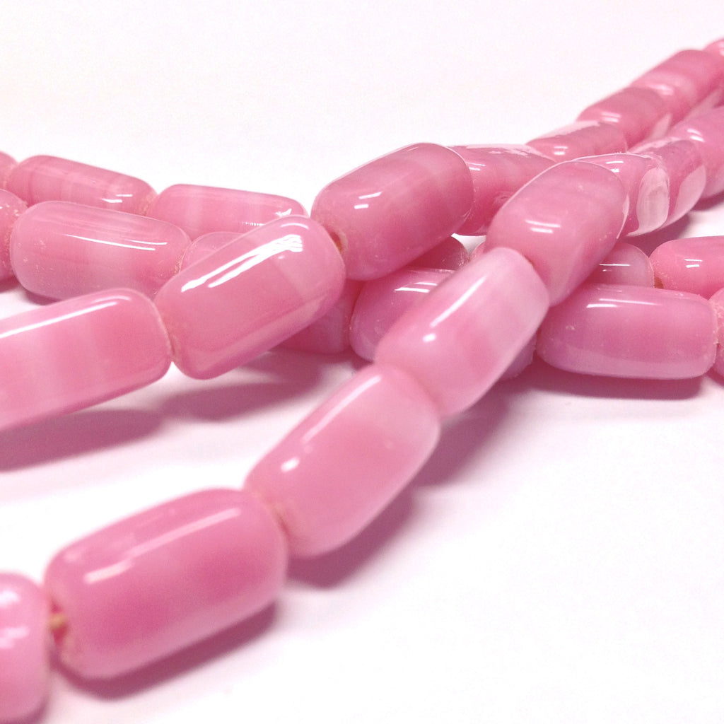 12X8MM Pink Glass Rectangle Bead (72 pieces)
