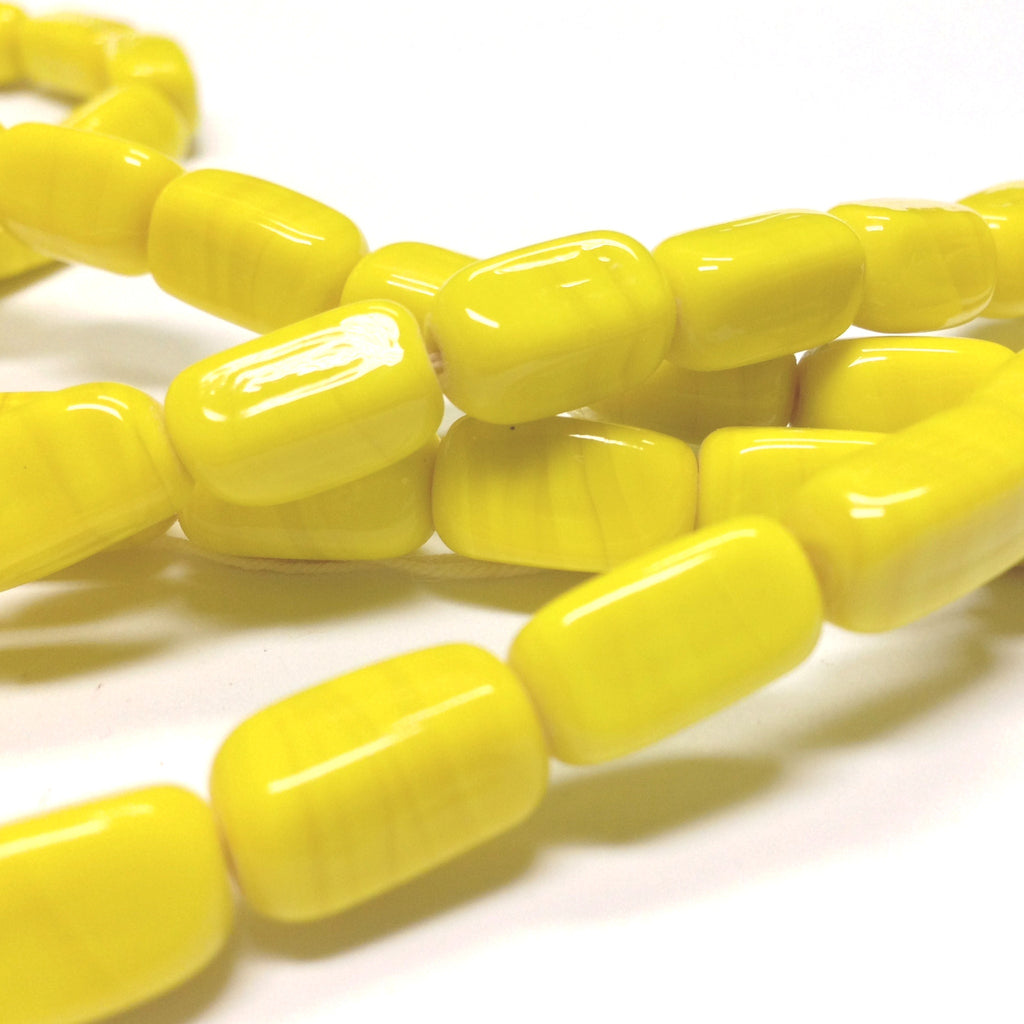 12X8MM Yellow Glass Rectangle Bead (72 pieces)
