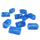 12X7MM Blue Rectangle Glass Bead (72 pieces)