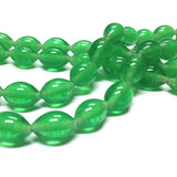 10X7MM Emerald Swirl Glass Oval Bead (60 pieces)