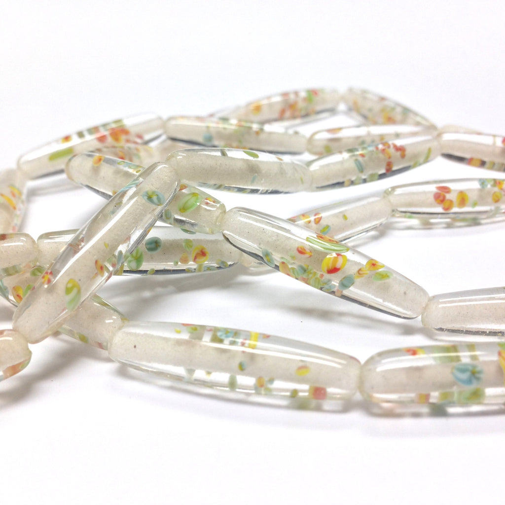26X6.5MM Crystal Tombo Glass Oval Bead (30 pieces)