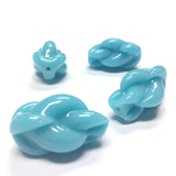 28X18MM Turquoise Glass Knot Bead (6 pieces)