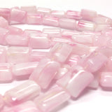 12X8MM Pink/White Swirl Glass Rectangle Bead (100 pieces)