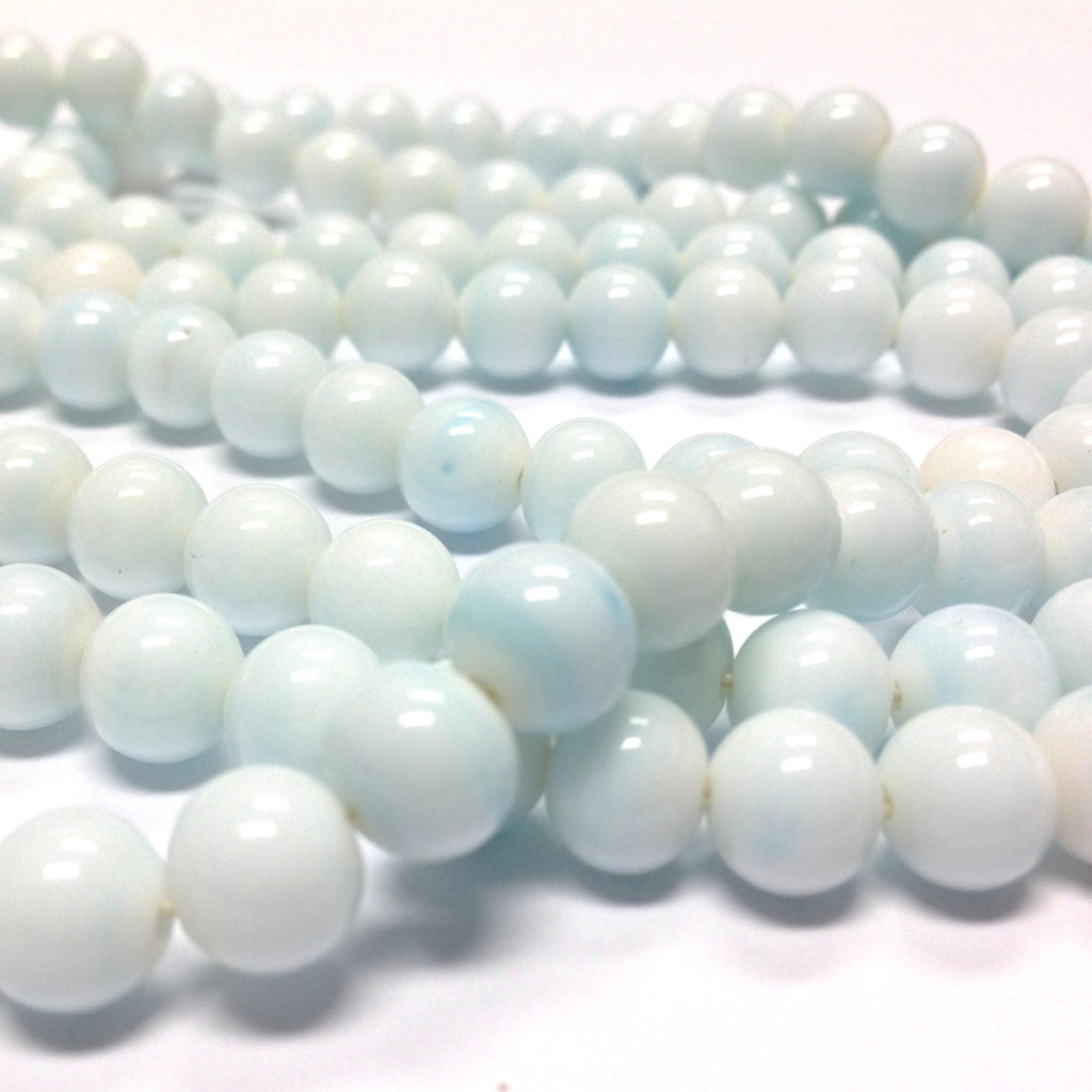 8MM Light Blue/White Glass Bead (200 pieces)