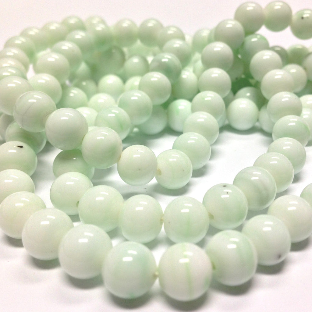 8MM Light Green/White Glass Bead (200 pieces)