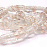22X11MM Crystal/Gold Glass Oval Bead (18 pieces)