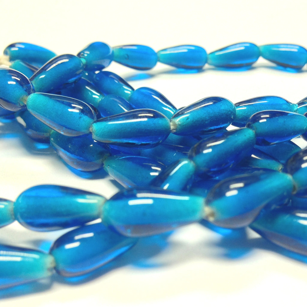 14X6MM Sapphire Blue Glass Pear Bead (36 pieces)