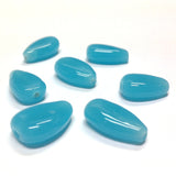 18X12MM Aqua Glass Flat Pear Beads (100 pieces)