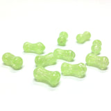 12X6MM Green Glass Dogbone Bead (72 pieces)