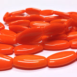 20X9MM Orange Glass Flat Oval Bead (50 pieces)