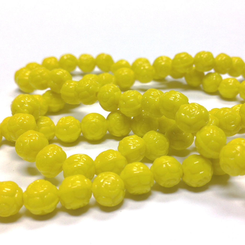 6MM Yellow Glass Rosebud Bead (200 pieces)