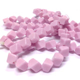6MM Pink Glass Cube Bead Diagonal Hole (100 pieces)