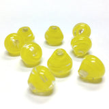 12MM Yellow Swirl Glass Pearshape Bead (36 pieces)