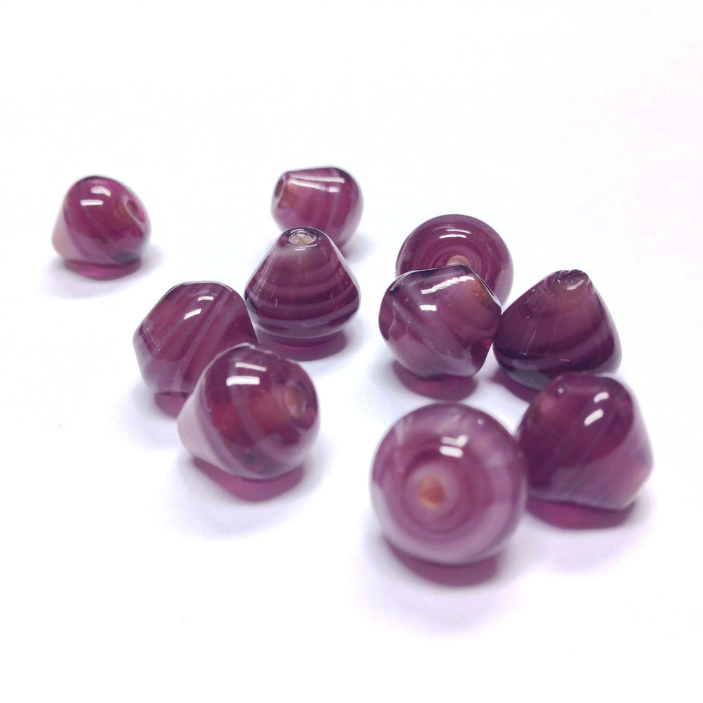 12MM Amethyst Glass Pearshape Bead (36 pieces)