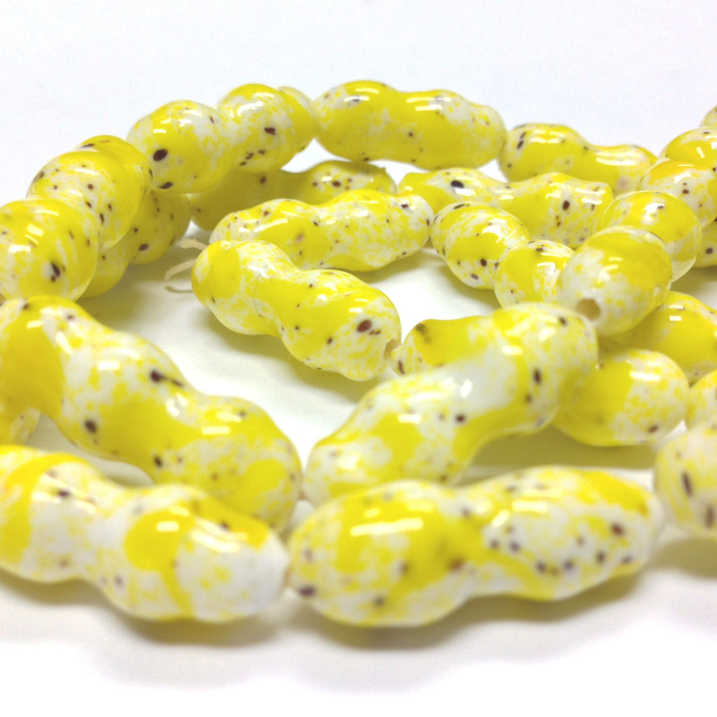 24X8MM Yellow Glass Baroque Bead (30 pieces)
