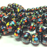 10MM Black Multicolor Round Bead (100 pieces)