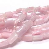 9X6MM Pink Givre Glass Rectangle Bead (100 pieces)