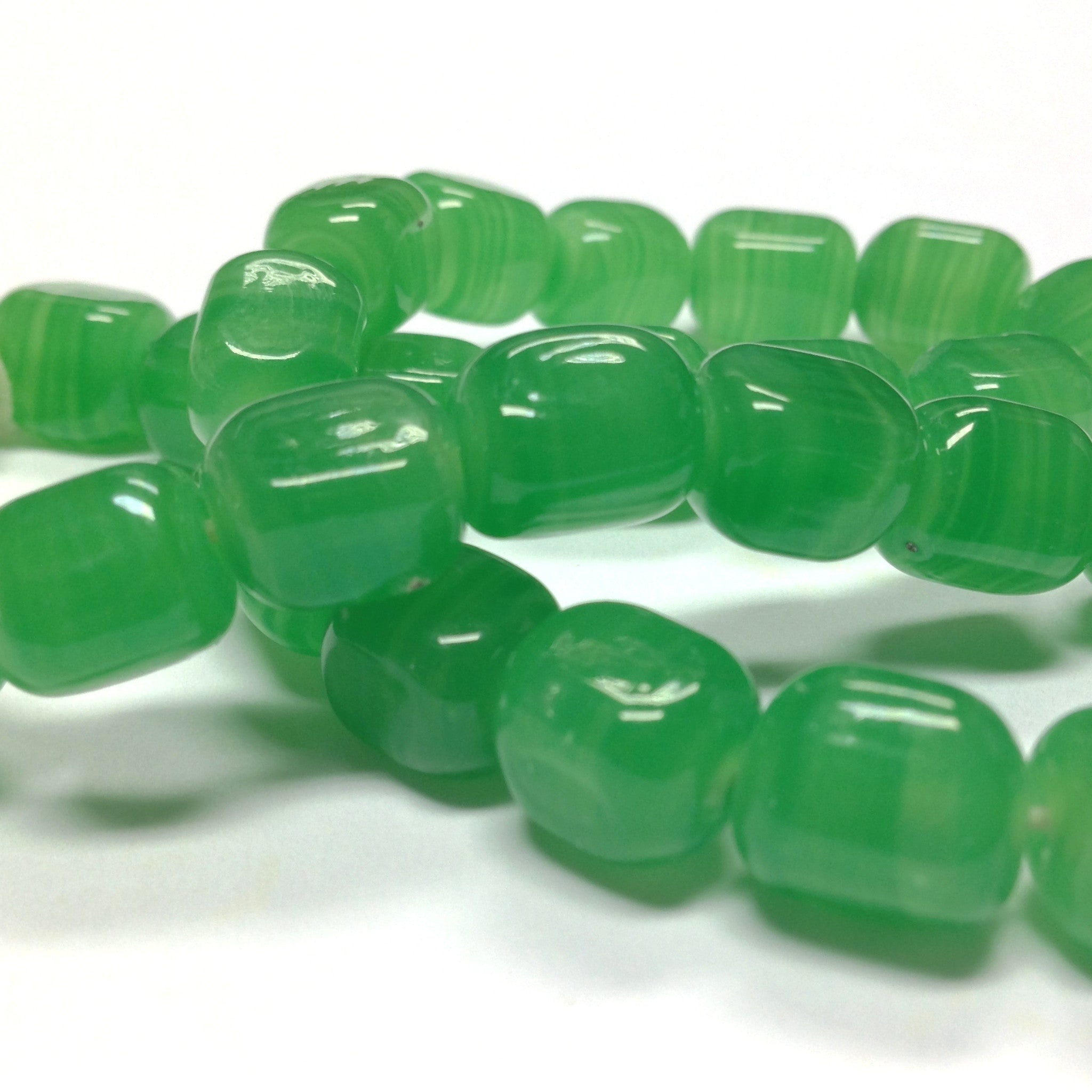 Pony Beads Jade Green Large Hole Beads Made in USA