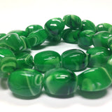 16X12MM Emerald Green Glass 4-Sided Bead (36 pieces)