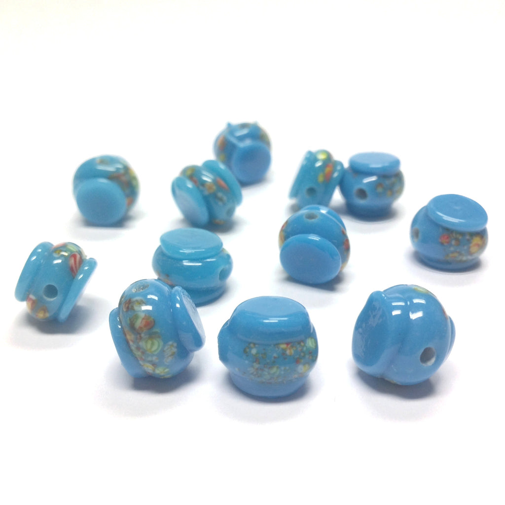 11MM Blue Turquoise Tombo Glass Drum Bead (36 pieces)