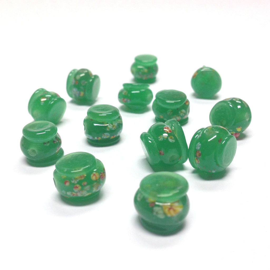 11MM Dark Jade Green Tombo Glass Drum Bead (36 pieces)
