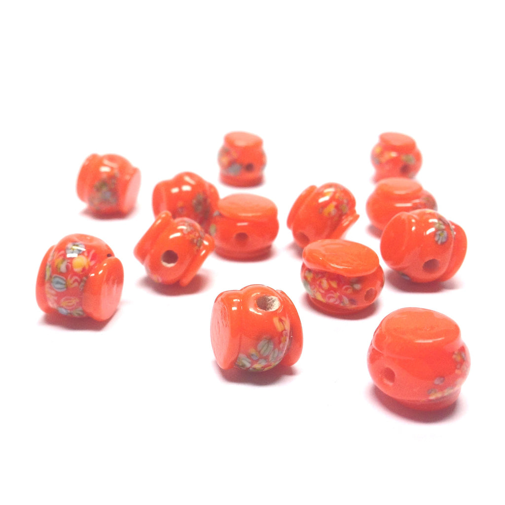 11MM Orange Tombo Glass Drum Bead (36 pieces)