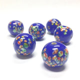 18MM Blue Tombo Glass Round Bead (12 pieces)