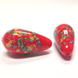 36X18MM Red Tombo Glass Pear Bead (12 pieces)