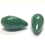 36X18MM Dark Jade Green Glass Pearshape Bead (12 pieces)