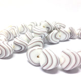 16MM White/Black Swirl Glass Nugget Bead (24 pieces)