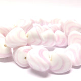 16MM White/Pink Swirl Glass Nugget Bead (24 pieces)