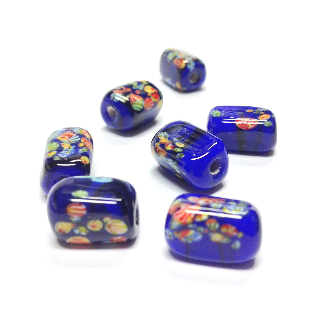 13X9MM Navy Blue Glass Tombo Rectangle Bead (36 pieces)