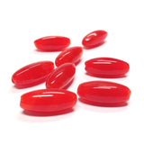 18X7.5MM Red Glass Oval Bead (36 pieces)