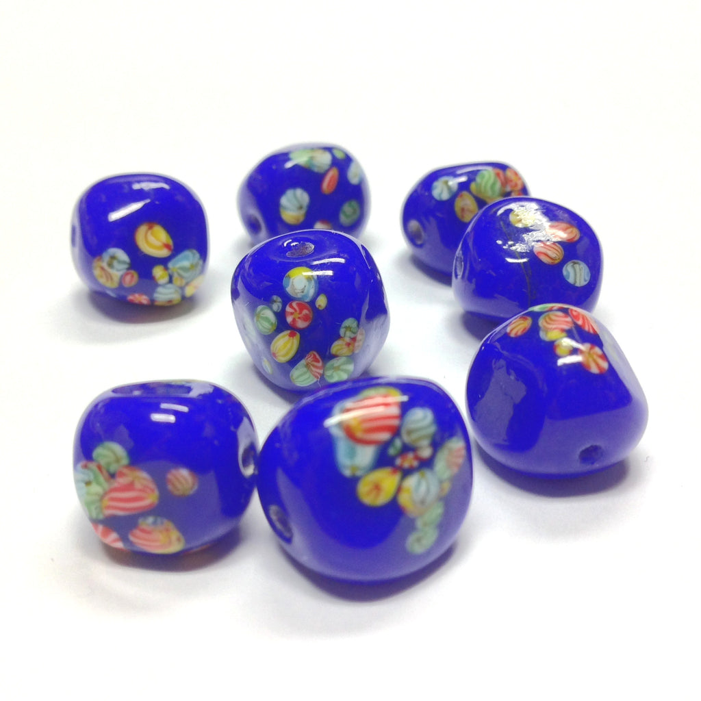 9MM Navy Baroque Round Glass Tombo Bead (36 pieces)