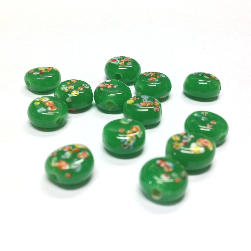 8MM Jade Green Tombo Glass Disc Bead (36 pieces)