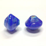 18X20MM Blue Ceramic Bicone Bead 4MM Hole (24 pieces)