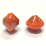 18X20MM Orange Ceramic Bicone Bead 4MM Hole (24 pieces)
