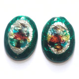 24X18MM Emerald Foiled Oval Cab (3 pieces)