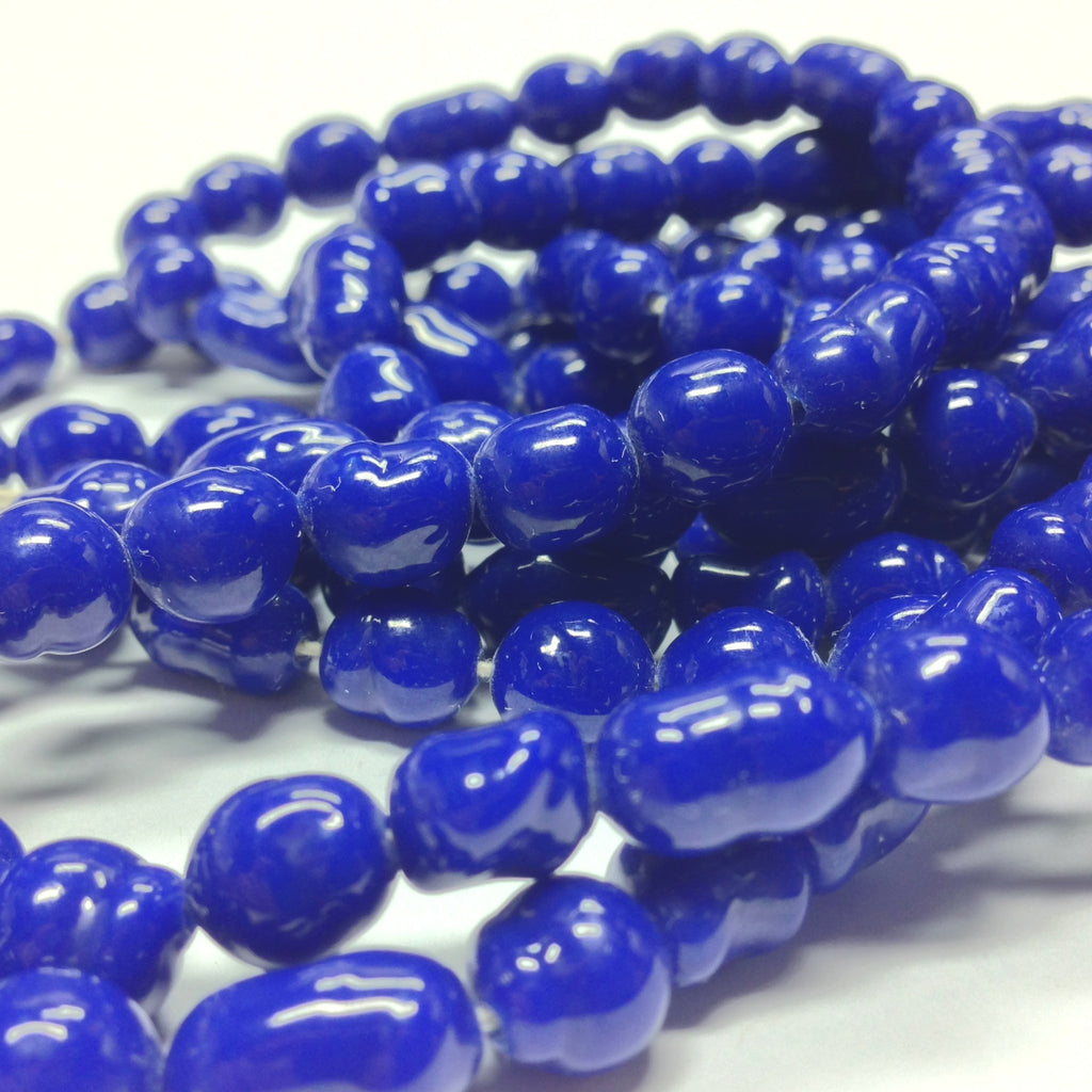 8MM Navy Blue Baroque Glass Beads 30" String (1 pieces)
