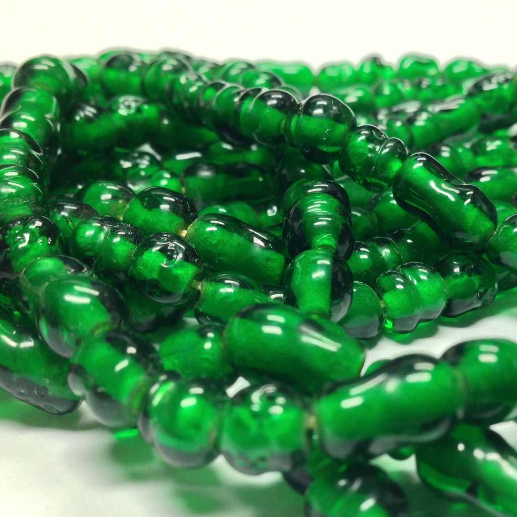 6MM Emerald Green Baroque Glass Beads 30" String (1 pieces)
