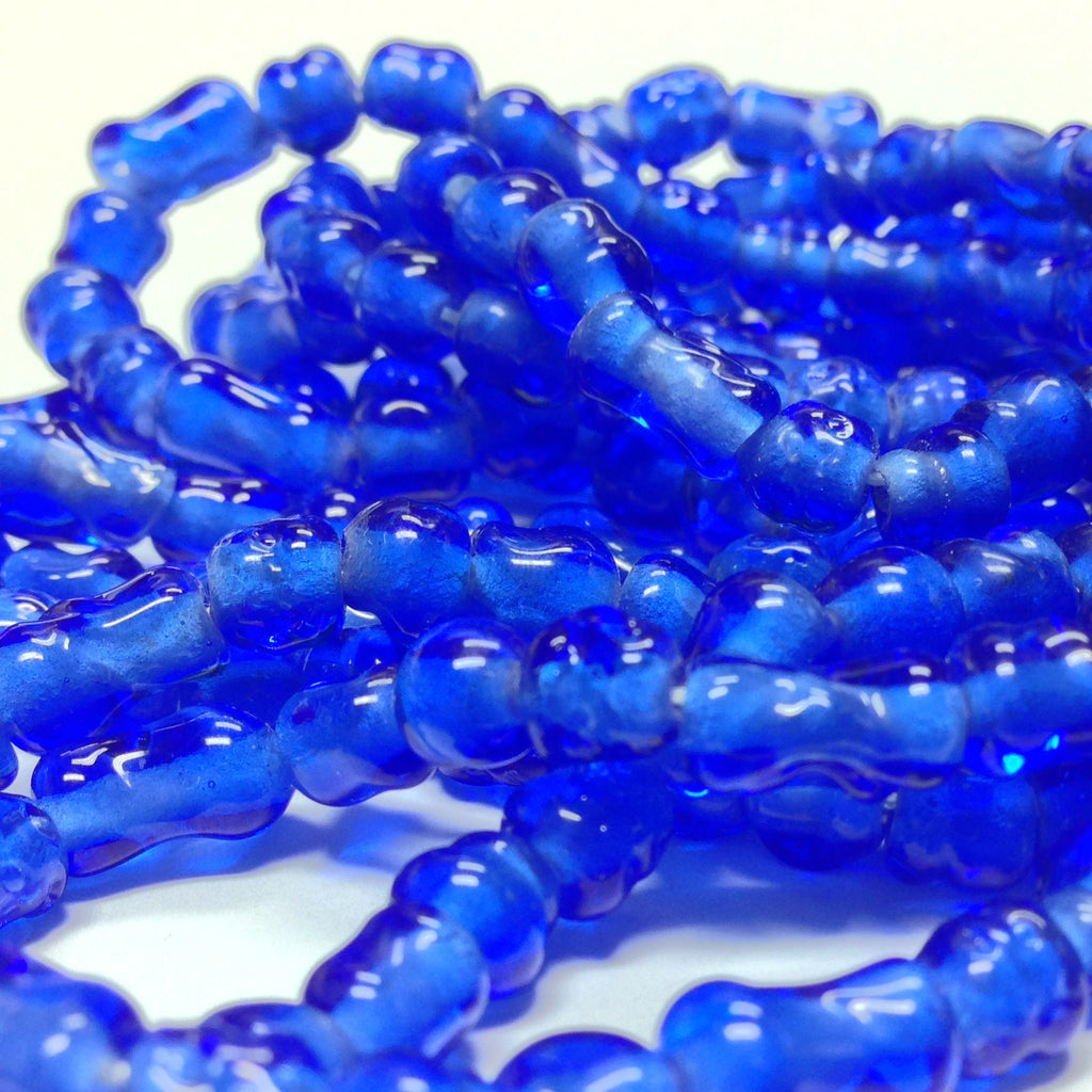 6MM Sapphire Blue Baroque Glass Beads 30" String (1 pieces)