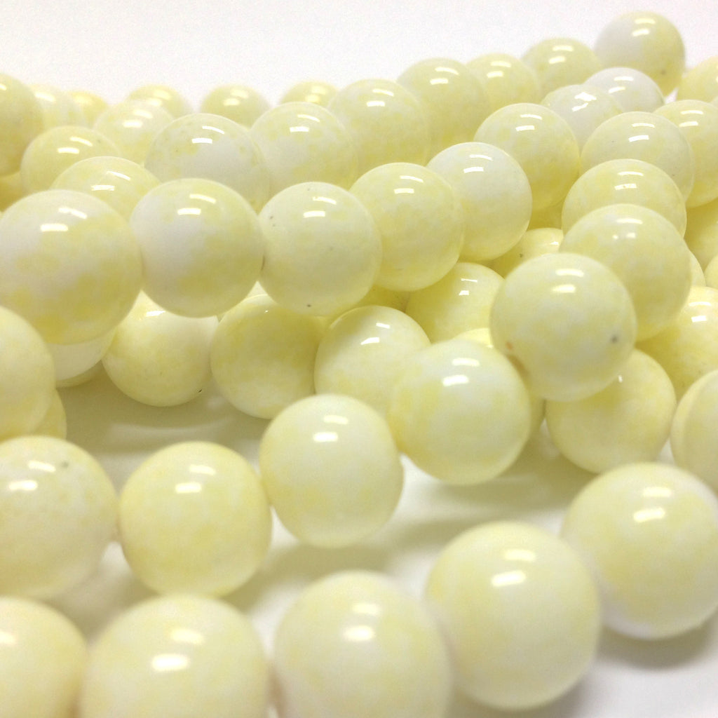 10MM Light Yellow Glass Beads (50 pieces)