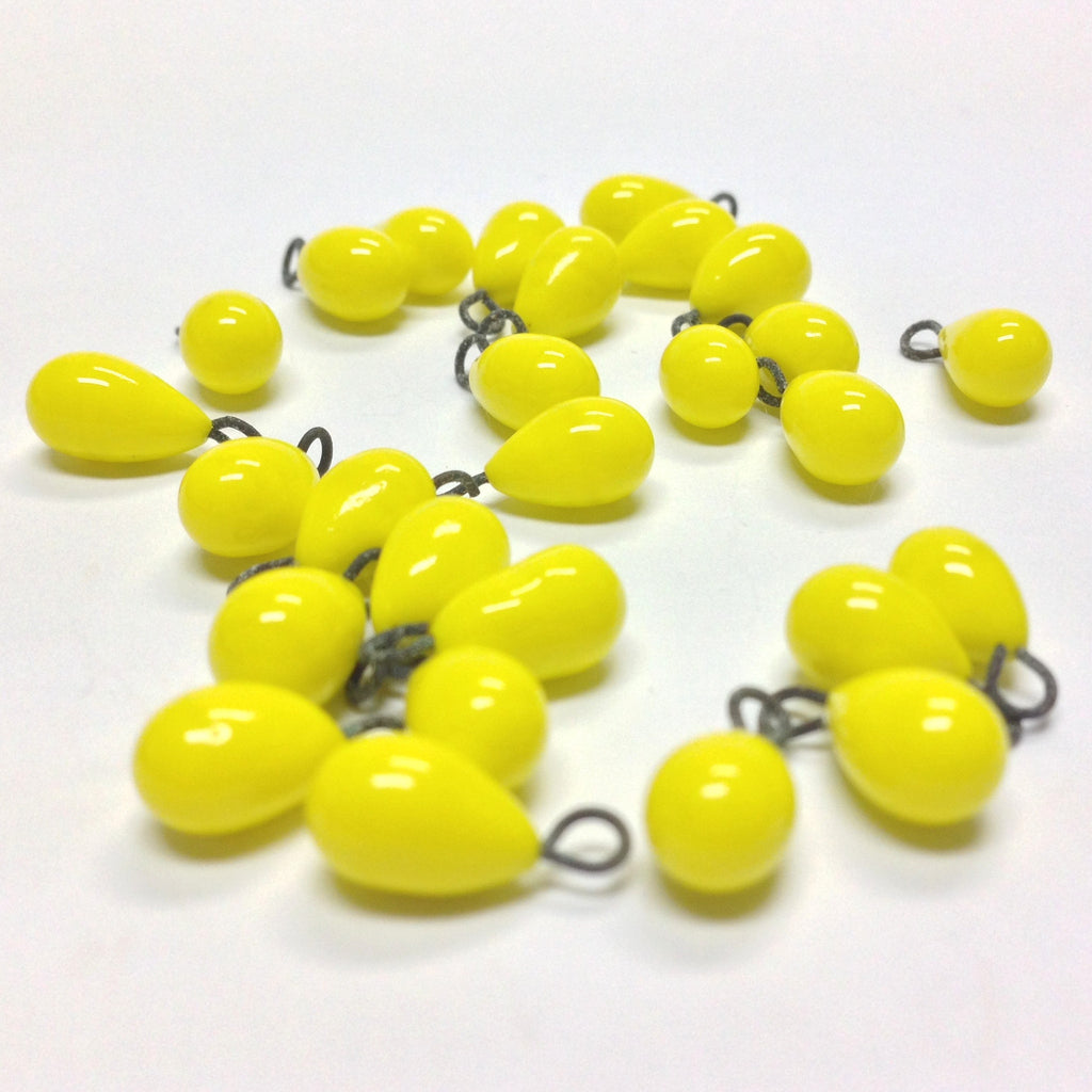 6X9MM Yellow Teardrop w/Loop (36 pieces)