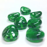 16X15MM Emerald Glass Baroque Oval Bead (36 pieces)
