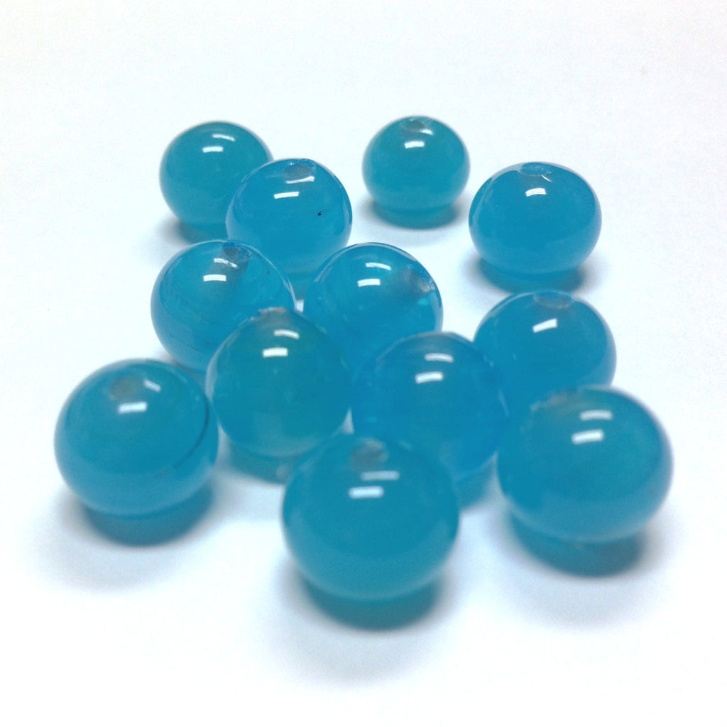10MM Aqua Round Glass Bead (72 pieces)