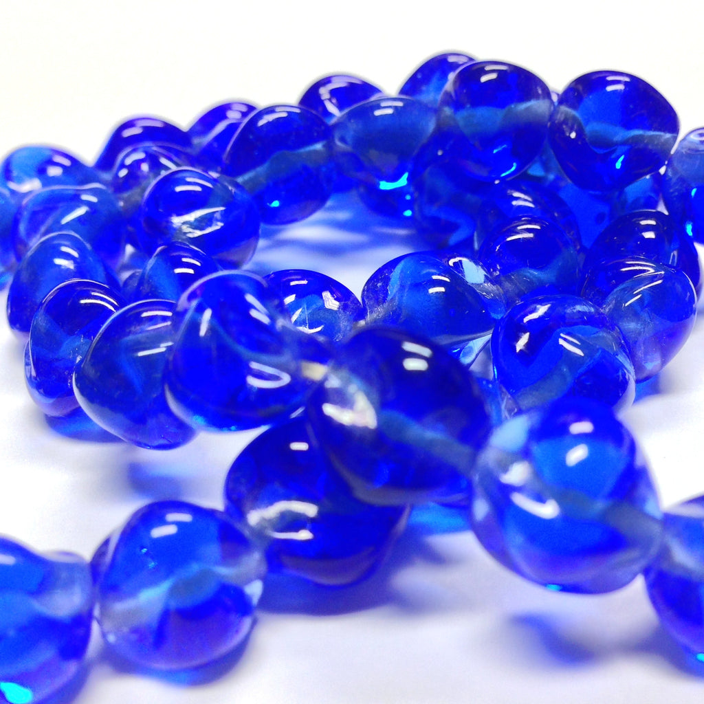 8MM Sapphire Blue Baroque Glass Bead (200 pieces)