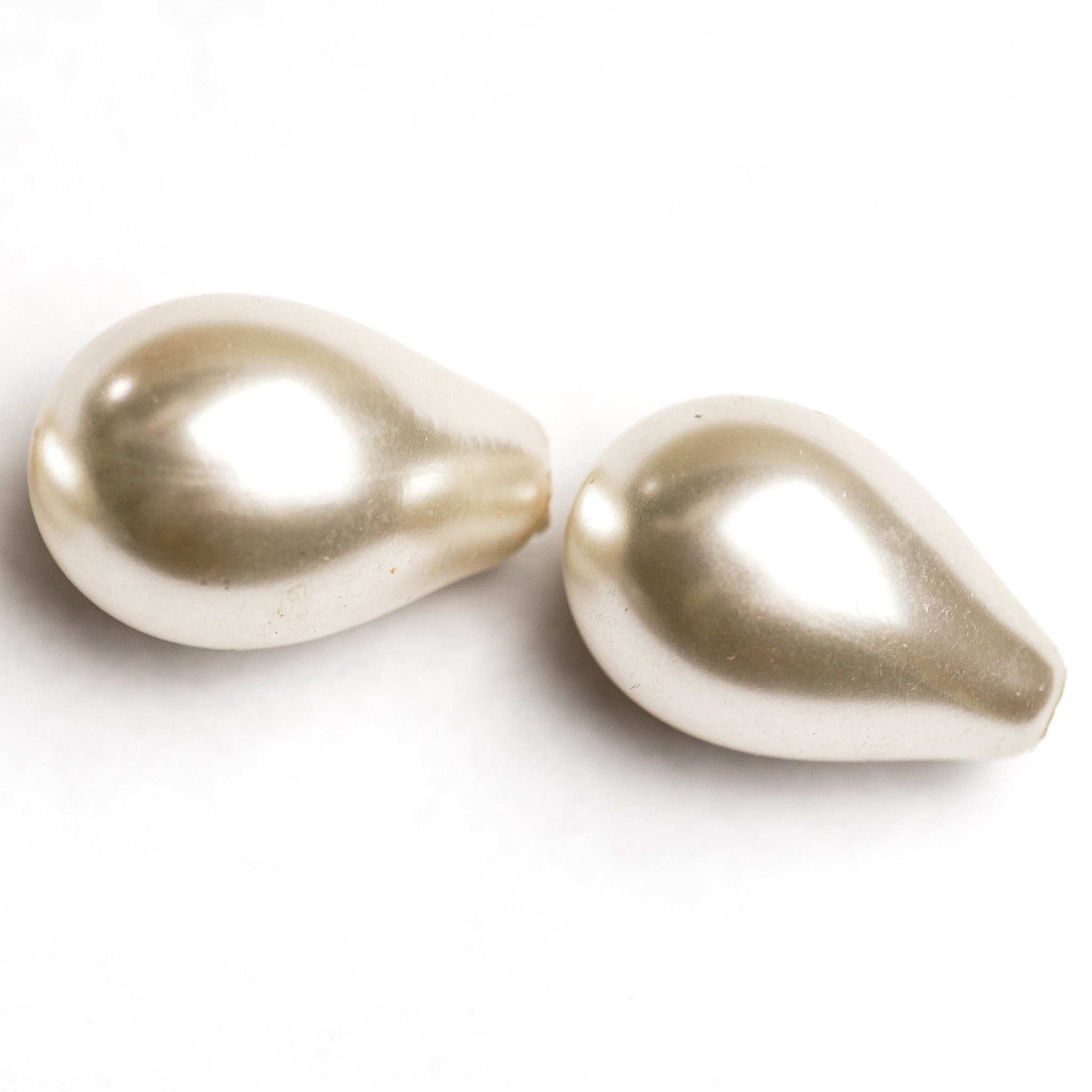 24X15MM Hollow Glass Pearl Pear 1-Hole (12 pieces)