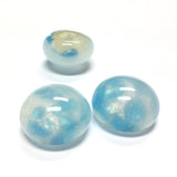 18MM Aqua/White Opal Glass Cab (12 pieces)