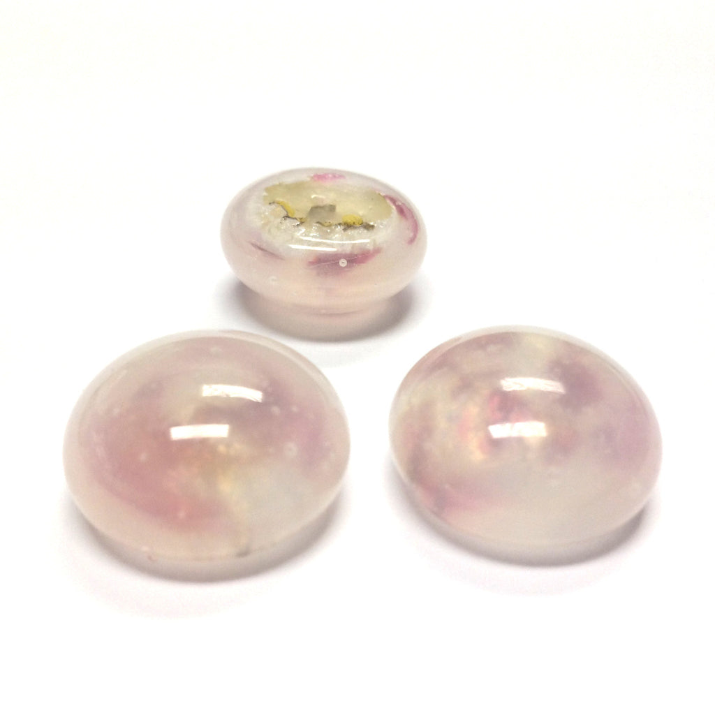 18MM Pink/White Opal Glass Cab (7 pieces)