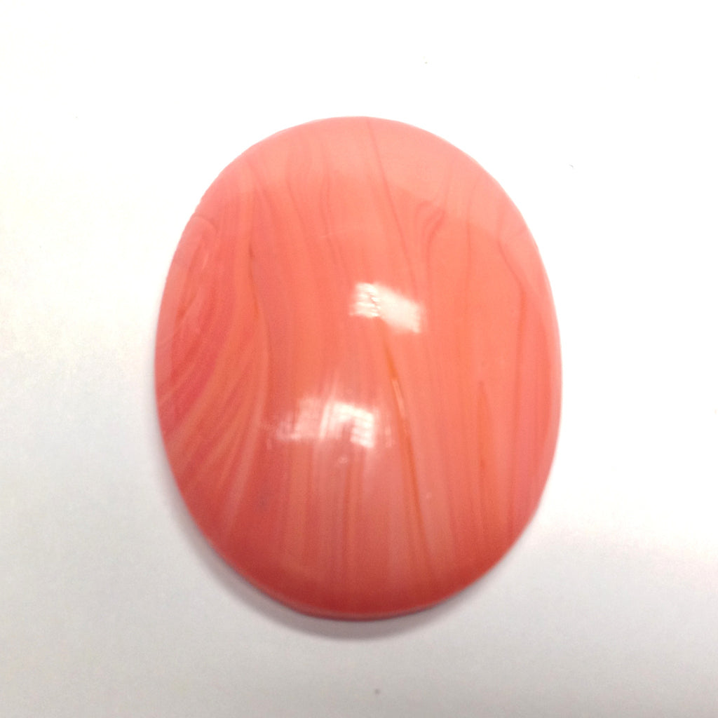 40X30MM Coral Glass Ear Button (2 pieces)